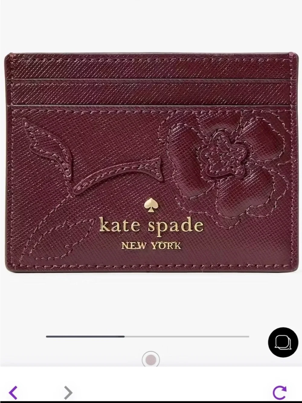 NWT-Kate Spade-SET-Madison-Crescent Bag &Cardholder-Dk Merlot-Forest Blooms-$468
